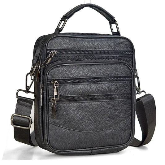Fashion Men Genuine Leather Handbags Small Men's Shoulder Bag for Tablet High Quality Office Messenger Bags Male Crossbody Bag